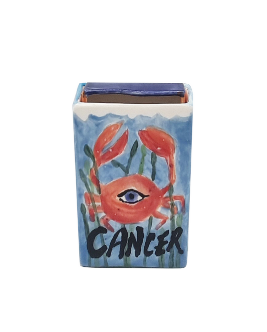 Ceramic matchbox- Zodiac -Cancer-Made to order