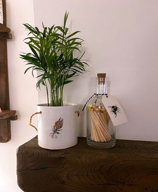 Planter-hanging - Gold decal-Large -Made to order