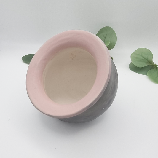 Salt Pig-Pastel grey and pink