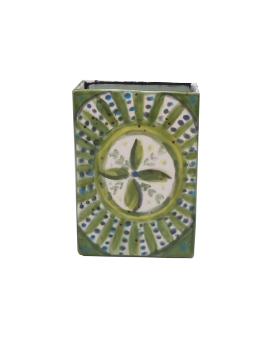 Ceramic box- green pattern-Made to Order