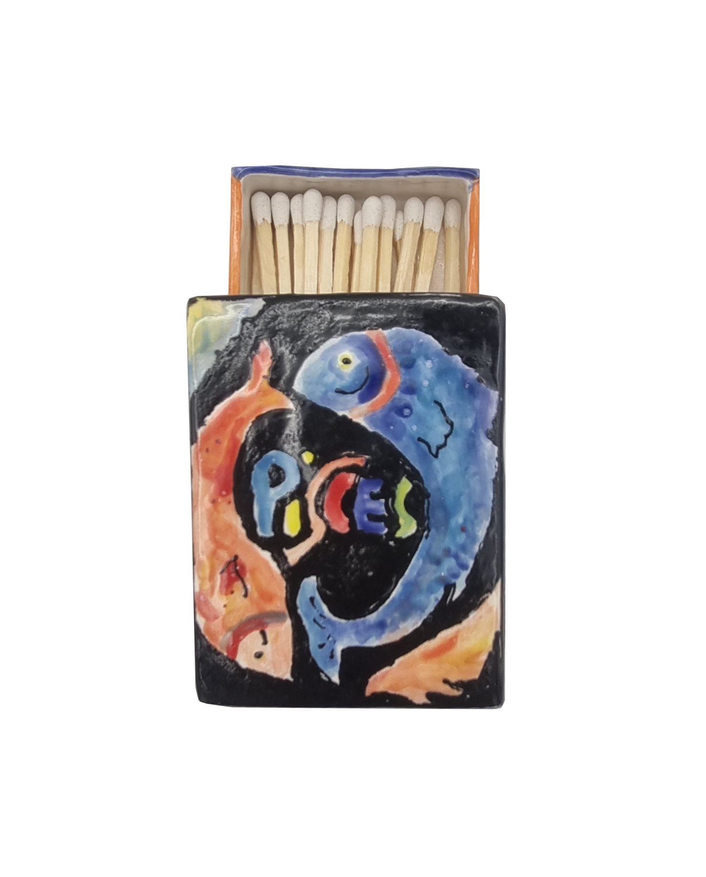Made to order: Ceramic matchbox- Zodiac -Pisces