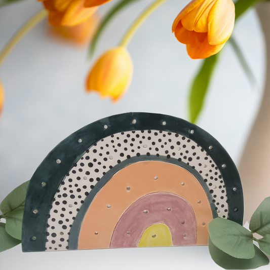 Earring holder-Rainbow ceramic
