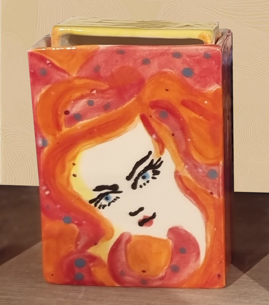 Ceramic box- Red girl-Made to order: