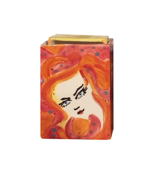 Ceramic box- Red girl-Made to order: