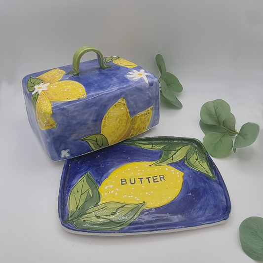 Butter Dish-Lrg -Lemons
