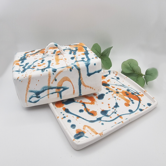Butter Dish-Lrg -Splat desgin