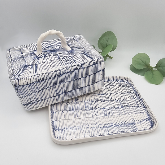 Butter Dish-Lrg -Indigo blue